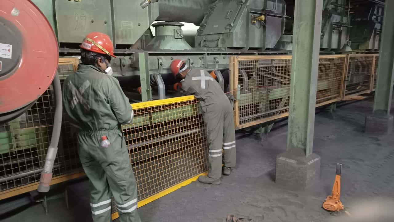 Inspección de polines y correa