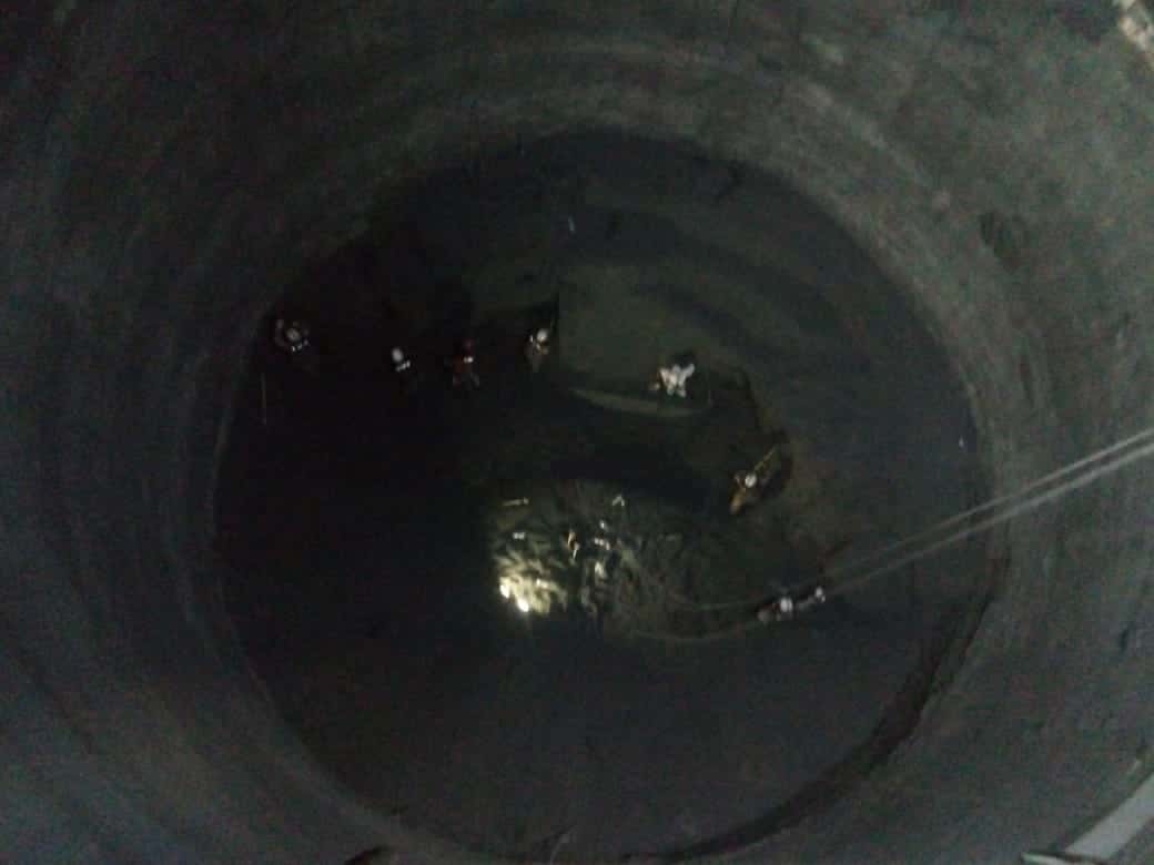 Vista cenital del descolapso de silo
